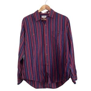Vintage Yves Saint Laurent YSL Mens Striped Button Down Shirt Large Cotton